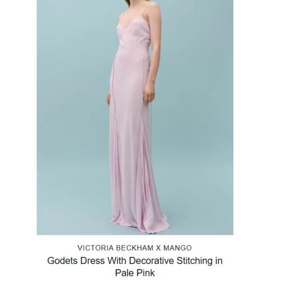Mango x Victoria Beckham Godets dress with decorative stitching - Picture 1 of 8
